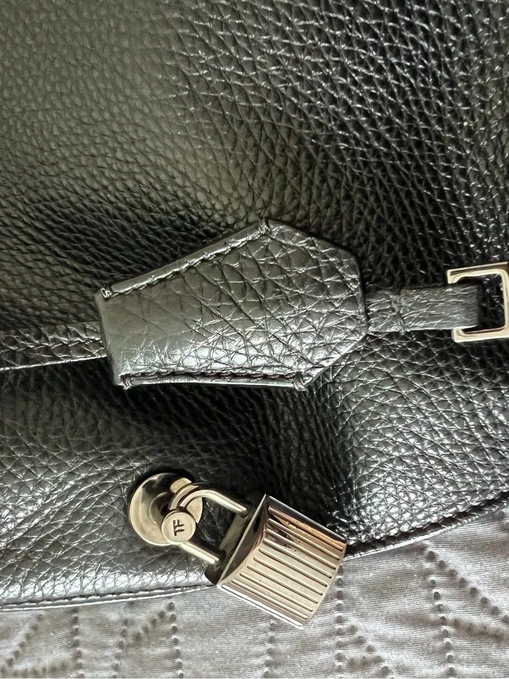TOM FORD Alix Sleek Black Pebbled Leather Hobo Bag - Women's Shoulder Tote
